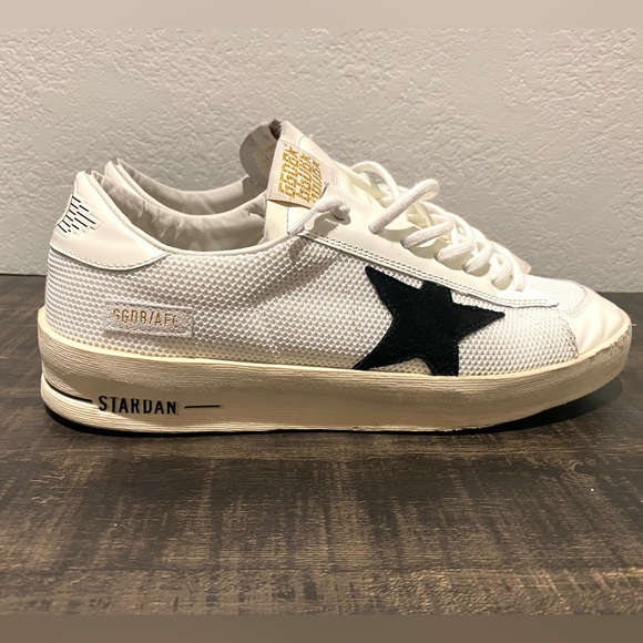 Men’s Golden Goose Stardan in White Mesh with Black Star Size 42 (9 US) - Picture 10 of 15